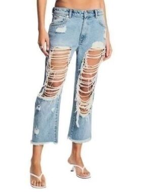Retrofete Ser.O.Ya Baggy Distressed Frayed Boyfriend Jeans